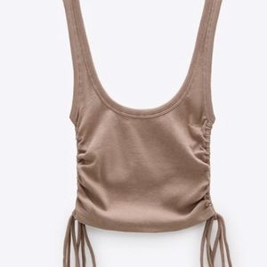 Zara ruched ribbed tank top